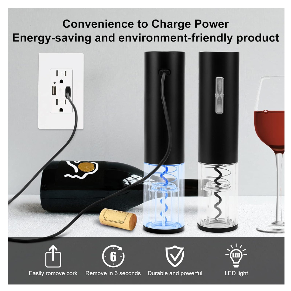 Miniatura 4 de Sacacorchos Vino Recargable Usb